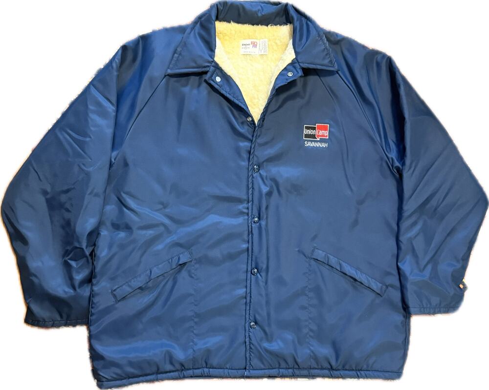 Vintage 1980s King Louie Union Camp Savannah Coaches Jacket Sherpa Lined XL USA